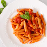 Pasta with tomato sauce.