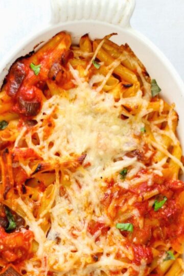 Baked eggplant pasta.
