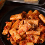 Rigatoni alla bolognese sauce recipe.