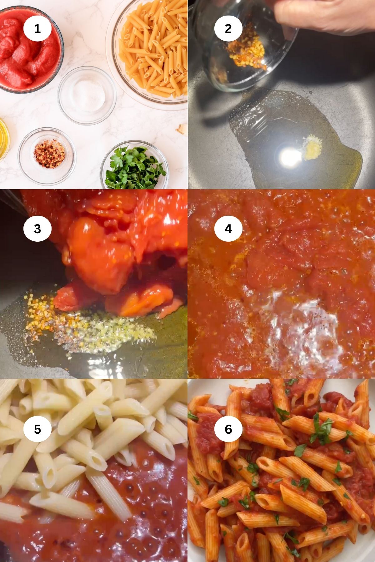 Arrabbiata sauce step by step.