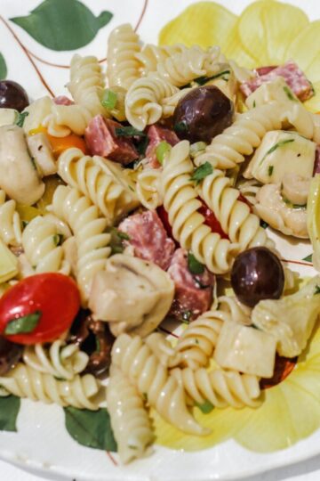 Antipasto pasta salad cover.