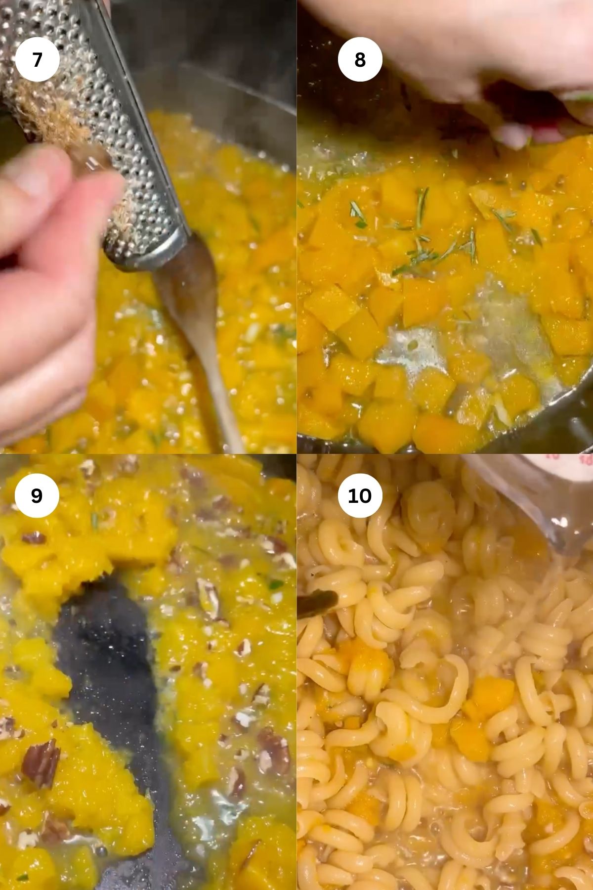 Butternut squash pasta step by step.