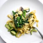 Mushroom and zucchini pasta recipe.