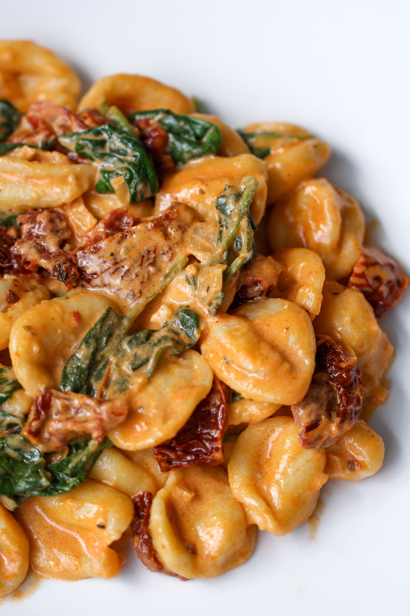 Sun dried tomato pasta.